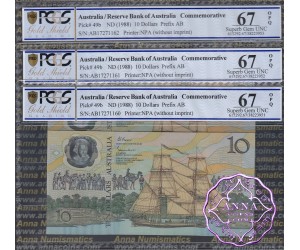 1988 R310b $10 2nd issue Johnston/Fraser Trio PCGS 67 OPQ