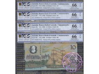 1988 R310b $10 2nd issue Johnston/Fraser Run of 8 PCGS 66 OPQ