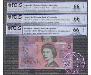 1995 $5 217i Fraser/Evans Trio PCGS 66 OPQ
