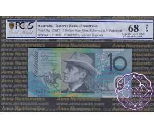 2013 $10 R322bF AA13 Stevens/Parkinson PCGS 68 OPQ