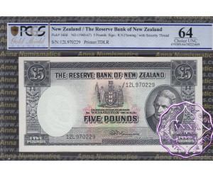 New Zealand 1960 R.N.Fleming Five Pounds P160d PCGS 64