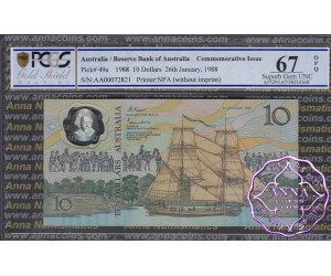 1988 $10 AA00 Johnston/Fraser PCGS 67 OPQ