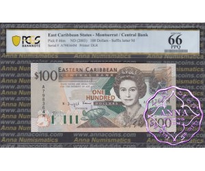 East Caribbean 2003 Dominica Central Bank $100 PCGS 66 PPQ
