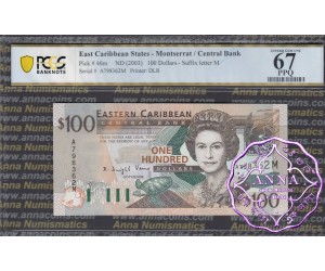 East Caribbean 2003 Dominica Central Bank $100 PCGS 67 PPQ
