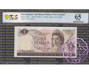 New Zealand 1975 R.L.Knight $1 PCGS 65 PPQ