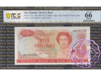 New Zealand 1981 H.R.Hardie $5 P171a JA* PCGS 66 PPQ