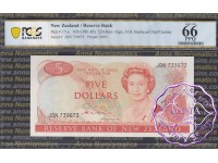 New Zealand 1981 H.R.Hardie $5 PCGS 66 PPQ