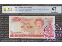 New Zealand 1981 H.R.Hardie $5 PCGS 67 PPQ