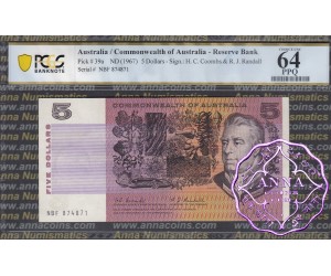 1967 $5 R202 Coombs/Randall PCGS 64 OPQ