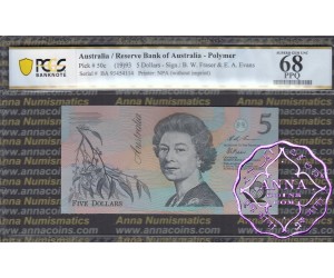 1993 $5 R216F BA93 Fraser/Evans PCGS 68 OPQ