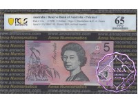 1998 $5 R218cL EA98  Macfarlane/Evans  PCGS 65 OPQ