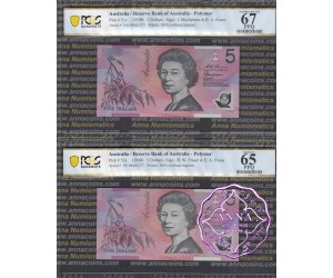 1996 Fraser & Macfarlane Black Matching Pair PCGS 65 & 67 OPQ