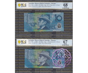 1993 & 98 $10 Matching Pair PCGS 67 & 68 OPQ