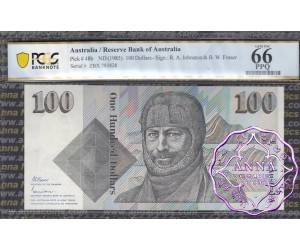 1985 $100  R609 Johnston/Fraser PCGS 66 OPQ