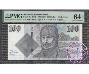 1990 $100 R612 Fraser/Higgins PMG 64 EPQ