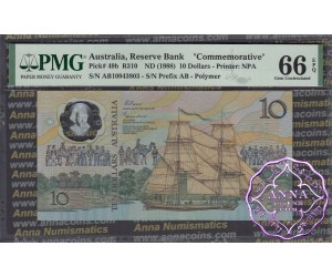 1988 R310aF $10 1nd issue AB1094 Johnston/Fraser PMG 66 EPQ