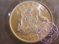 Australia 1927 Sixpence PCGS MS64