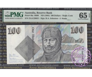 1984 $100 R608F ZAA Johnston/Stone PMG 65 EPQ