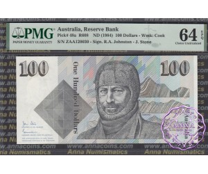 1984 $100 R608F ZAA Johnston/Stone PMG 64 EPQ