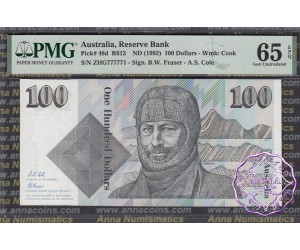1991 R613 $100 Fraser/Cole PMG 65 EPQ