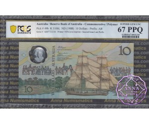 1988 R310bL $10 2nd issue AB57 Johnston/Fraser PCGS 67 PPQ