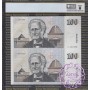 1991 R613 $100 Fraser/Cole Black Uncut of 2 PCGS 66 OPQ