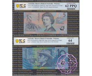 1994 $5 & $10 Red AA94000182 Matching Pair PCGS