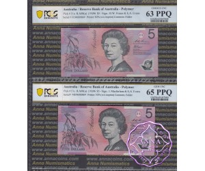 1996 Fraser & Macfarlane Red Matching Pair PCGS 63 65 OPQ
