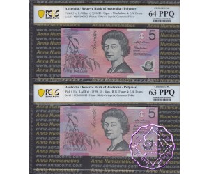 1996 Fraser & Macfarlane Red Matching Pair PCGS 63 64 OPQ
