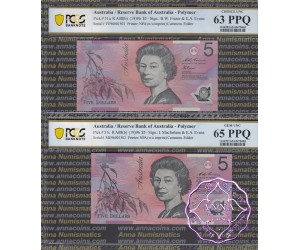 1996 Fraser & Macfarlane Black Matching Pair PCGS 63 & 65 OPQ