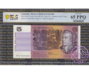 1985 $5 R209a Johnston/Fraser PCGS 65 PPQ