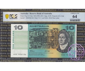 1991 $10 R313aL Fraser/Cole MRR PCGS 64