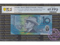 1998 $10 Macfarlane/Evans Red AA98000006 PCGS 65 OPQ