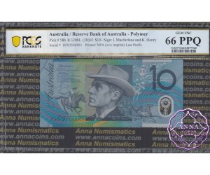 2003 $10 R320bL DF03 Macfarlane/Henry PCGS 66 OPQ
