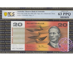1983 $20 R408 Johnston/Stone PCGS 63 OPQ
