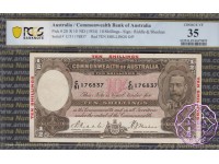 1934 R10 Red Opt Ten Shillings Riddle/Sheehan PCGS 35 GVF