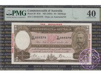 1934 R10 Red Opt Ten Shillings Riddle/Sheehan PMG40 XF