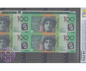 1999 $100 U11 Macfarlane/Evans Uncut of 4 Red PCGS 68 PPQ