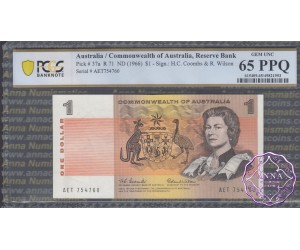 1966 $1 R71 Coombs/Wilson PCGS 65 PPQ