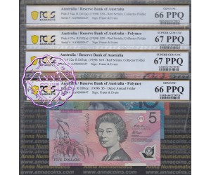 1996 $5-$50 Red AA96000447 Matching Set PCGS