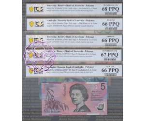 1997 AA97 $5-$100 Black Matching Set AA97001559 PCGS