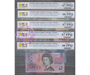 1998 AA98 $5-$100 Red Matching Set AA98000122 PCGS