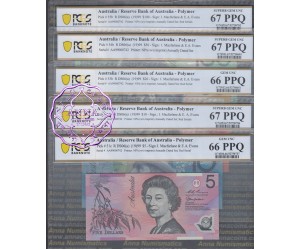 1999 AA99 $5-$100 Red Matching Set AA99000742 PCGS