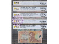 New Zealand 2007 AA07 $5-$100 Matching Set AA07000359 PCGS