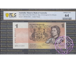 1976 $1 R76a Knight/Wheeler PCGS 64