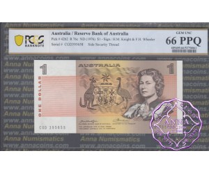 1976 $1 R76c Knight/Wheeler PCGS 66 PPQ
