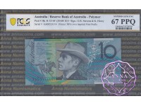 2008 $10 R321bF AA08 Stevens/Henry PCGS 67 PPQ