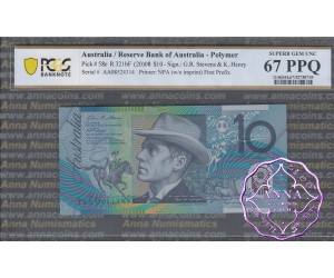 2008 $10 R321bF AA08 Stevens/Henry PCGS 67 PPQ