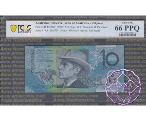 2012 $10 R322aF AA12 Stevens/Parkinson PCGS 66 PPQ