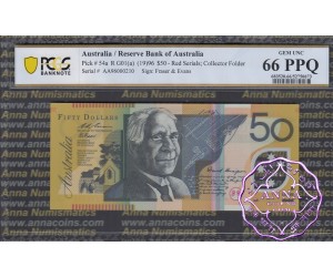 1996 $50 AA96 Fraser/Evans Red PCGS 66 PPQ